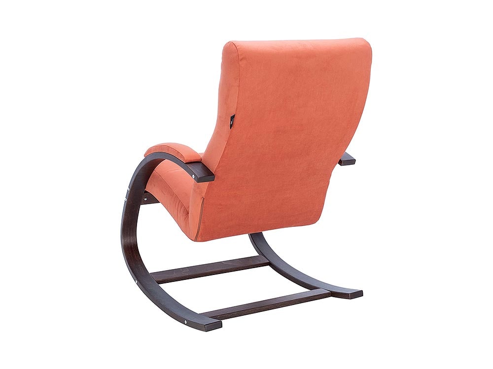 Кресла в гостиную - Кресло-качалка МИЛАНО, Орех текстура + Велюр V39 оранжевый(4) - Белорусская мебель