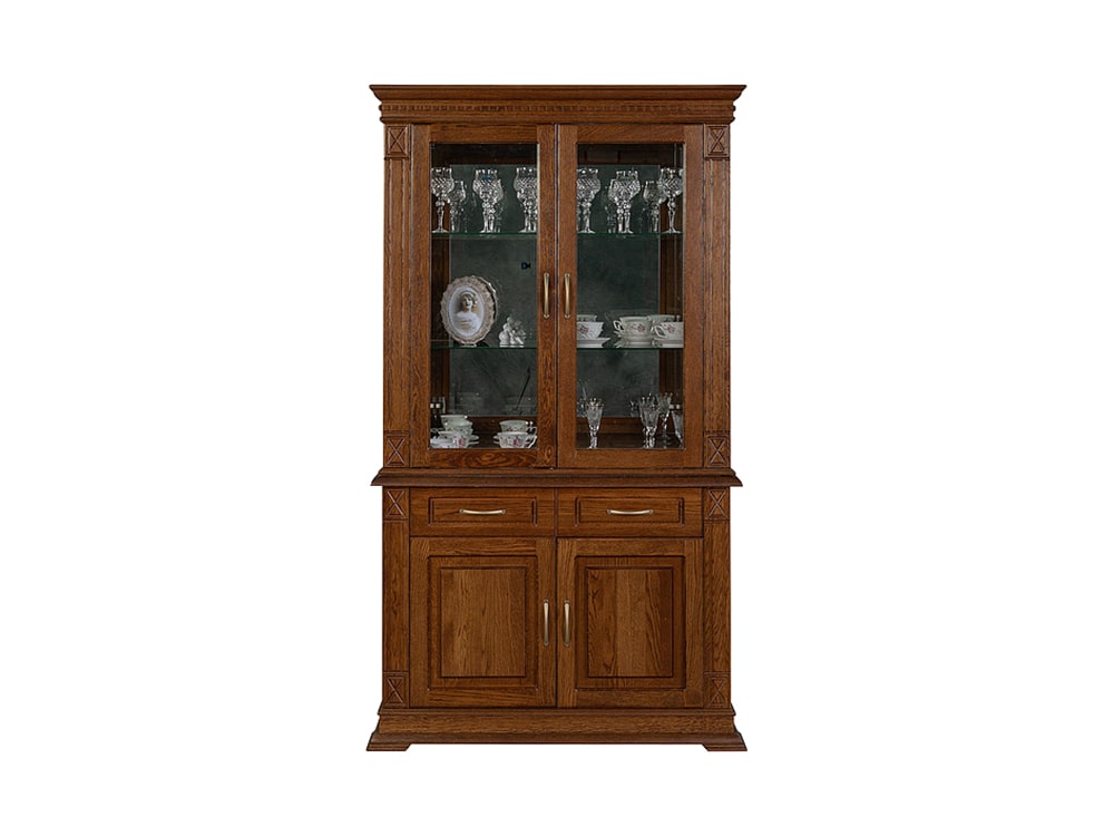 Шкафы с витриной - Шкаф комбинированный 2д ВЕРДИ, Черешня, П1.487.0.19(1) - Белорусская мебель