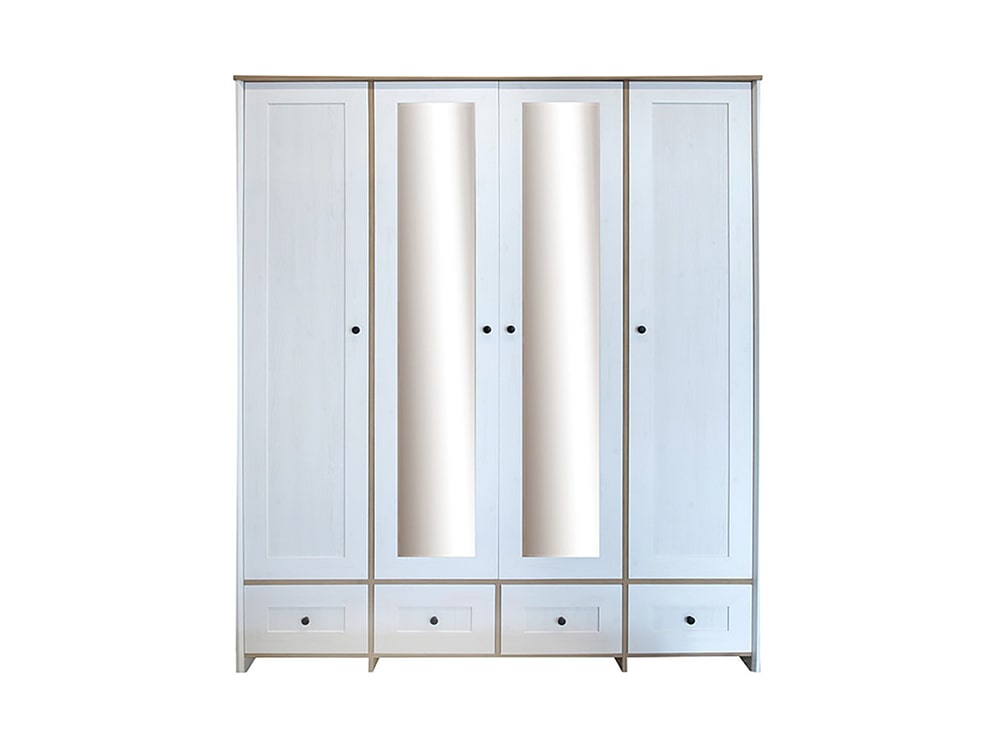 Шкафы для одежды - Шкаф для одежды ПАРМА 4Д, Сосна Рандерс + Дуб Кантри золотой(1) - Белорусская мебель
