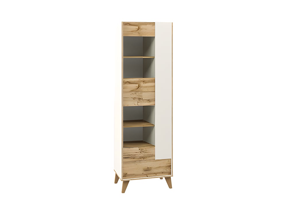 Шкафы в гостиную - Шкаф комбинированный СКАНДИ, Дуб Вотан + Белый МН-036-10(1) - Белорусская мебель