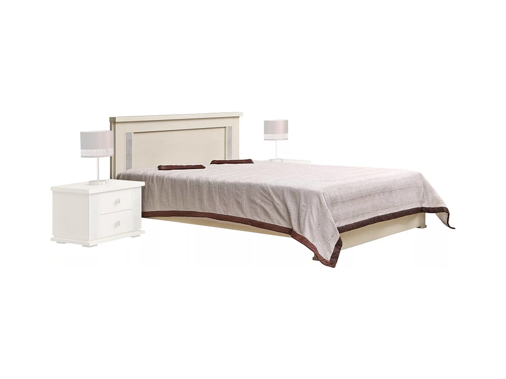 Кровати - Кровать двуспальная ТУНИС П344.05, Слоновая кость с серебром(2) - Белорусская мебель