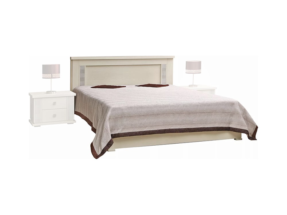 Кровати - Кровать двуспальная ТУНИС П344.05, Слоновая кость с серебром(1) - Белорусская мебель