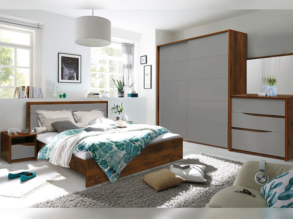 Кровати - Кровать двуспальная МОНАКО, Дуб Саттер + Серый мокко(3) - Белорусская мебель