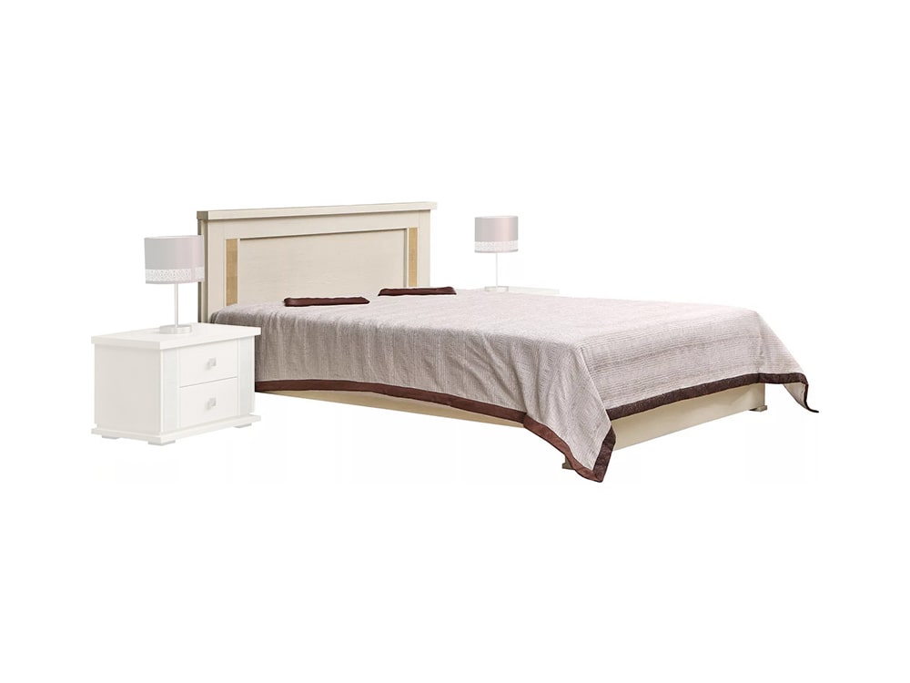 Кровати - Кровать двуспальная ТУНИС П344.05, Слоновая кость с золочением(2) - Белорусская мебель