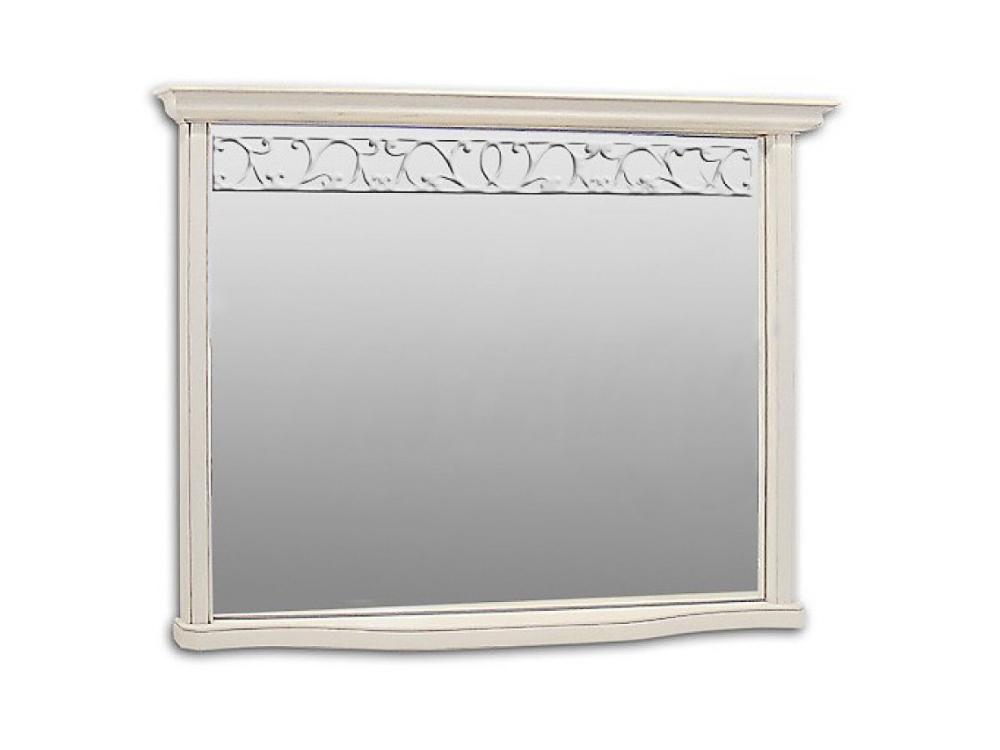 Зеркала в гостиную - Зеркало ОСКАР, Белая эмаль + тёмная патина, ММ-210-28(1) - Белорусская мебель