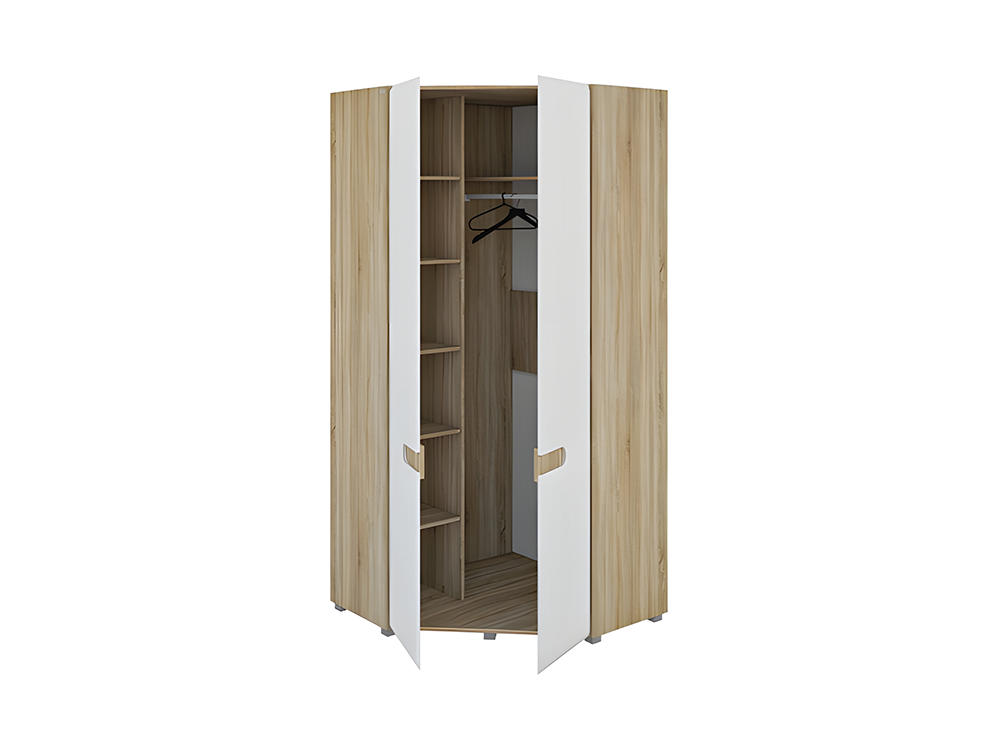 Шкафы для одежды - Шкаф для одежды ЛЕОНАРДО, Белое дерево + Дуб сонома МН-026-11(2) - Белорусская мебель