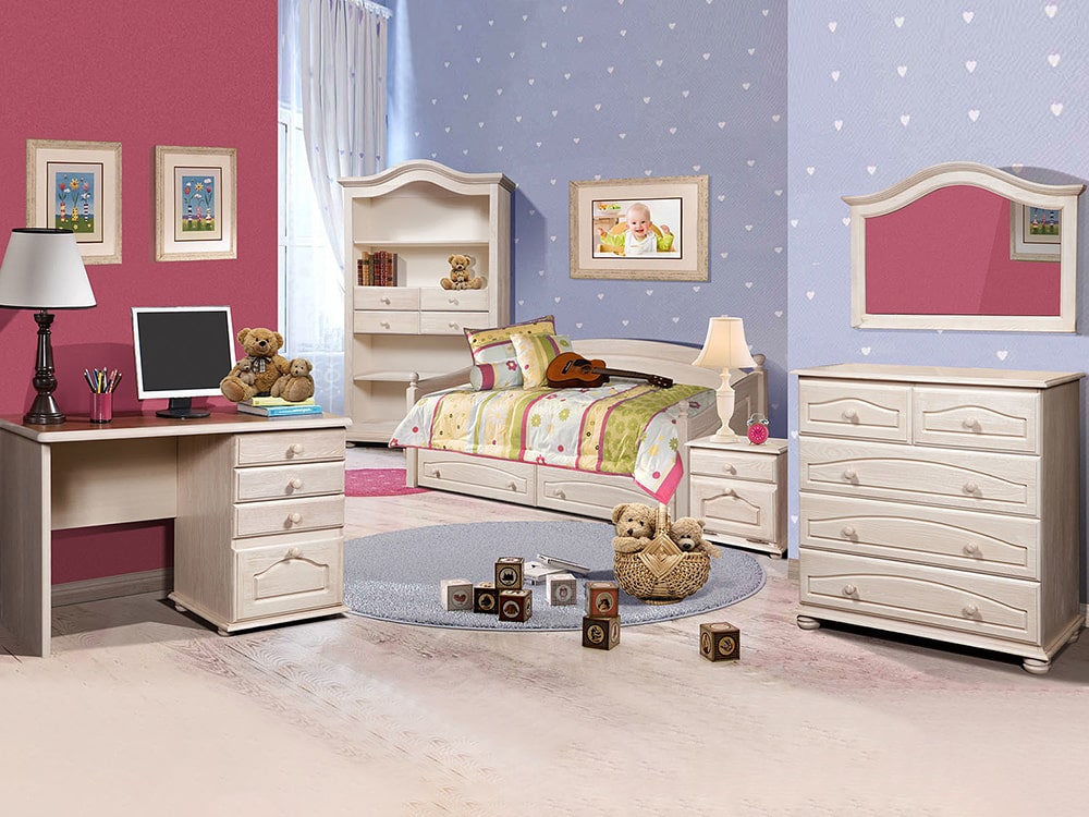 Наборы детских комнат - Детская ЛОТОС, Брашированный крем(1) - Белорусская мебель
