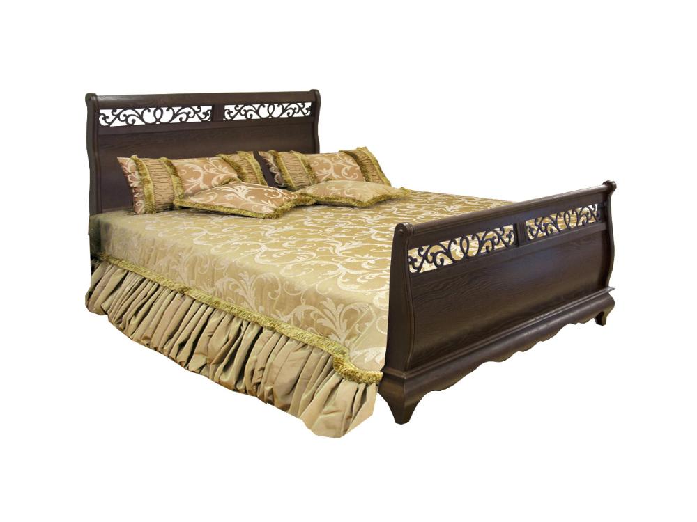 Кровати - Кровать двуспальная ОСКАР (изножье высокое), Орех, ММ-216-02/16(1) - Белорусская мебель