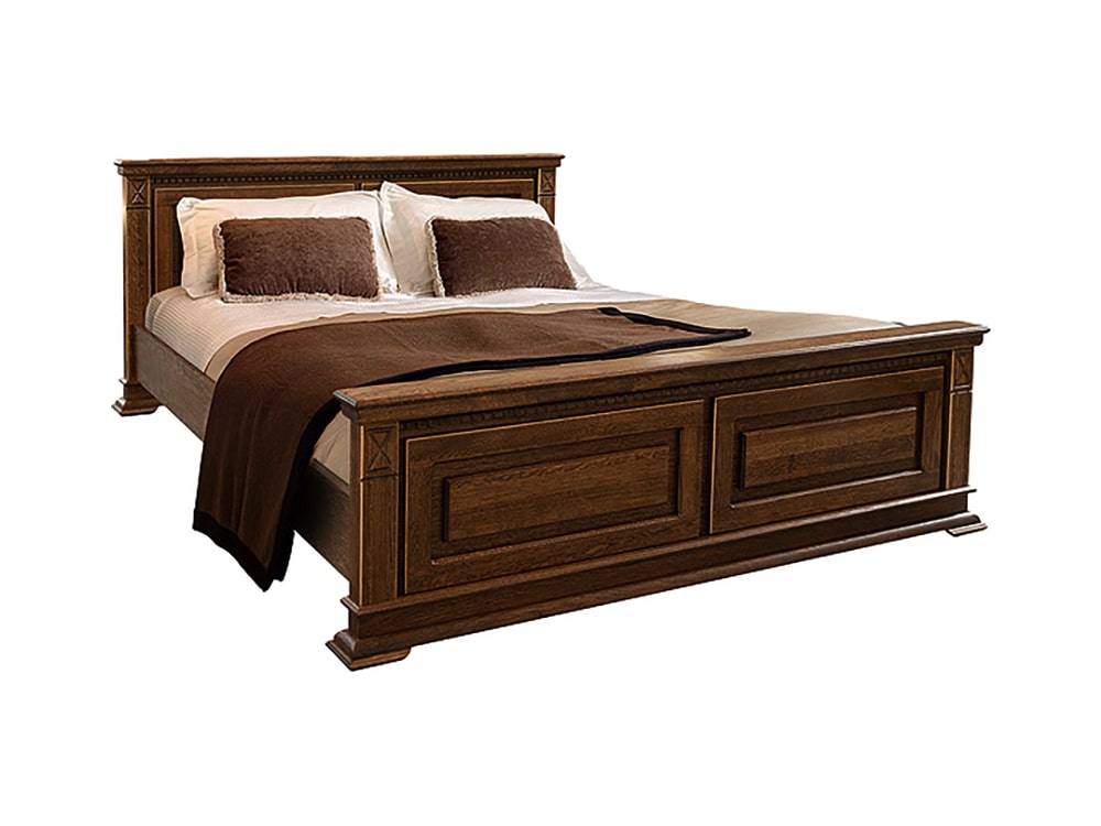 Кровати - Кровать двуспальная ВЕРДИ ЛЮКС (изножье высокое), Черешня с золочением, П434.07м(1) - Белорусская мебель
