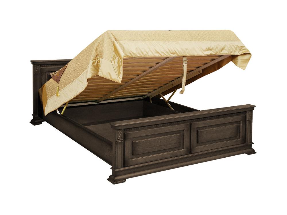 Кровати - Кровать двуспальная ВЕРДИ ЛЮКС (изножье высокое), Венге, П434.08п(1) - Белорусская мебель
