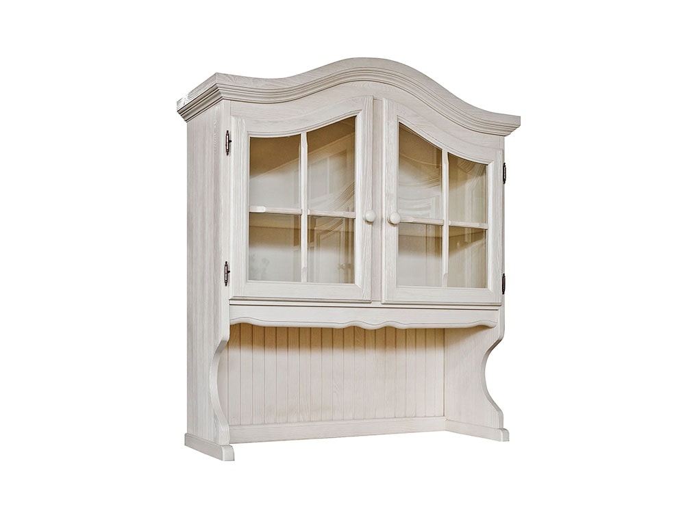 Шкафы с витриной - Секция-витрина ЛОТОС 1076, Брашированный крем(1) - Белорусская мебель