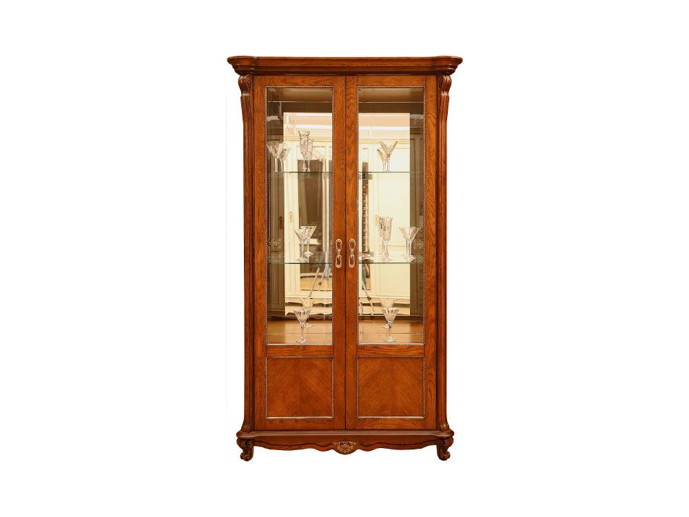 Шкафы с витриной - Шкаф с витриной АЛЕЗИ 2, Античная бронза(2) - Белорусская мебель