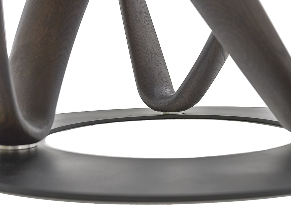 Столы обеденные - Стол ИНФИНИТИ круглый, с деревянной столешницей, масло OSMO Рич(3) - Белорусская мебель