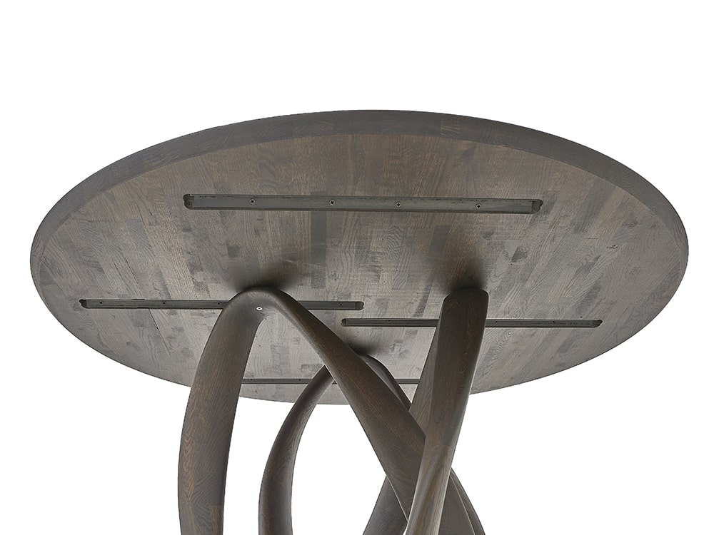 Столы обеденные - Стол ИНФИНИТИ круглый, с деревянной столешницей, масло OSMO Рич(4) - Белорусская мебель