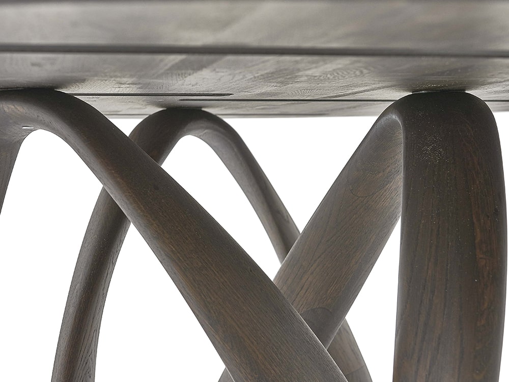 Столы обеденные - Стол ИНФИНИТИ круглый, с деревянной столешницей, масло OSMO Рич(5) - Белорусская мебель