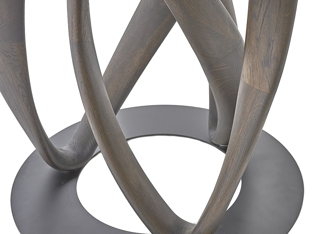 Столы обеденные - Стол ИНФИНИТИ круглый, с деревянной столешницей, масло OSMO Рич(7) - Белорусская мебель