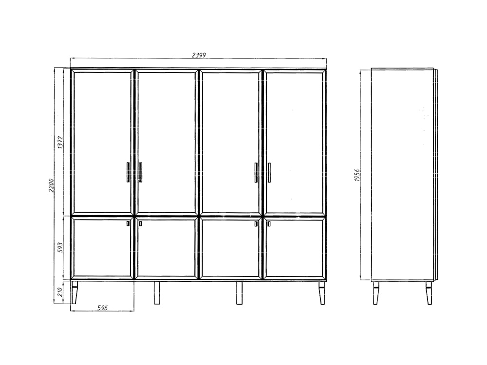 Шкафы для одежды - Шкаф для одежды Чарли CHARLIE, Серый Агат, ВМФ-1527(2) - Белорусская мебель
