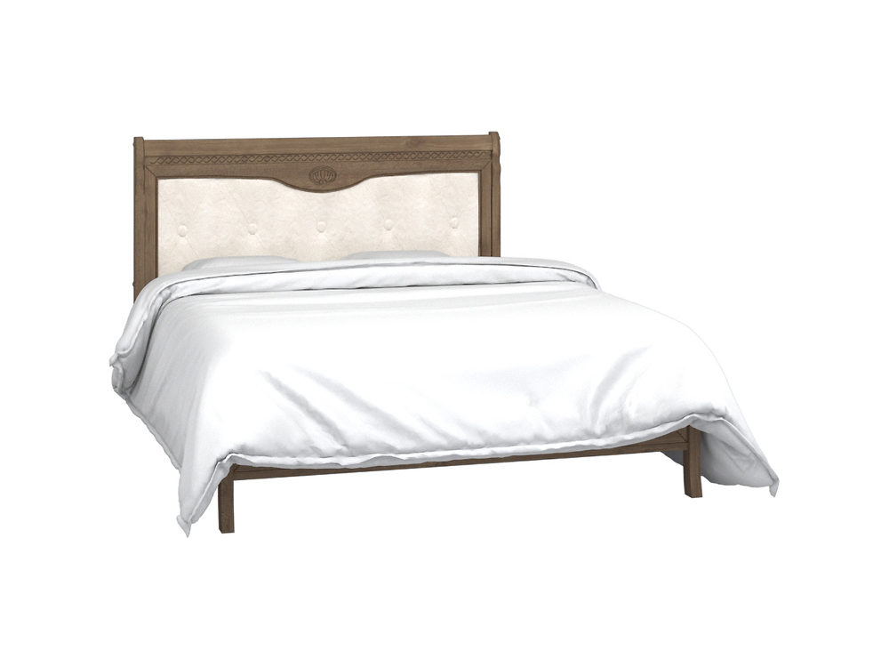 Кровати - Кровать двуспальная ЛИКА (изножье низкое), ММ-137-02/16Б, Табак + ТП(1) - Белорусская мебель