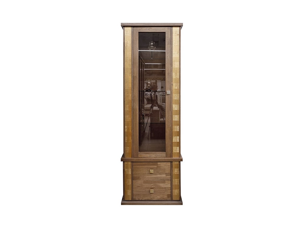 Шкафы с витриной - Шкаф с витриной ТУНИС П343.19-1Ш, Черешня с золочением(2) - Белорусская мебель