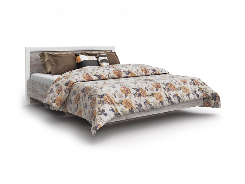 Кровати - Кровать ЭСТЕЛЬ, Сосна натуральная + Дуб Полярный (160)(1) - Белорусская мебель