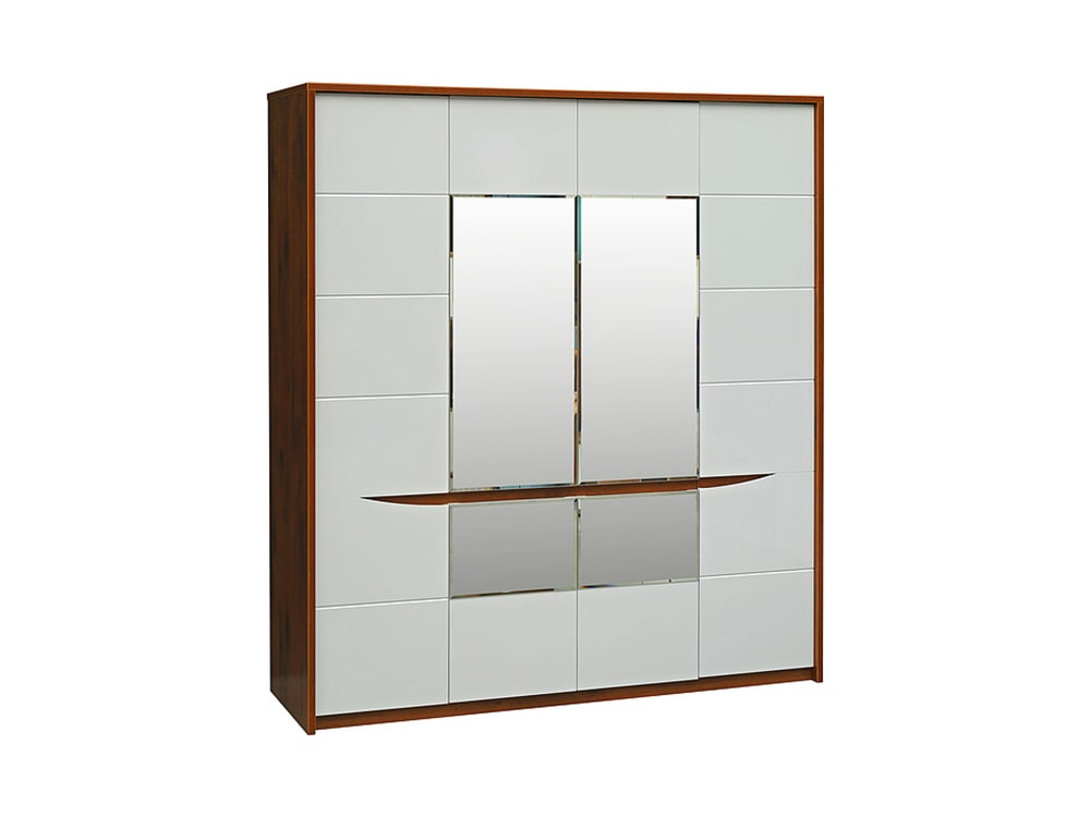 Шкафы для одежды - Шкаф для одежды МОНАКО, Дуб Саттер + Белый глянец, 4 двери(1) - Белорусская мебель