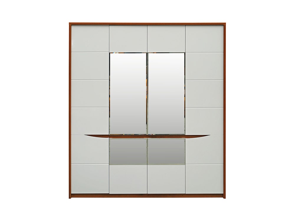 Шкафы для одежды - Шкаф для одежды МОНАКО, Дуб Саттер + Белый глянец, 4 двери(2) - Белорусская мебель