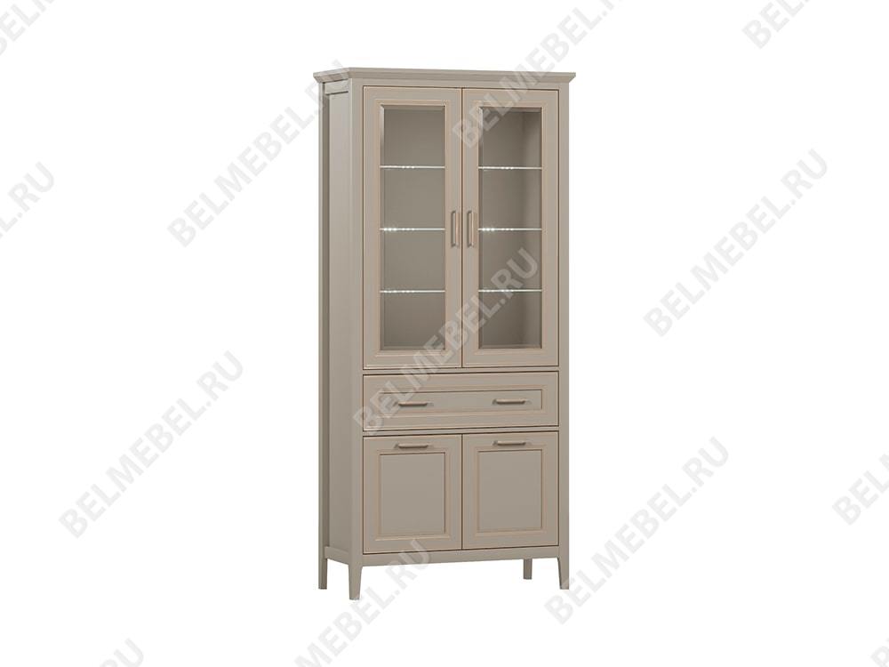 Шкафы с витриной - Шкаф-витрина Classic с подсветкой, Глиняный серый(1) - Белорусская мебель