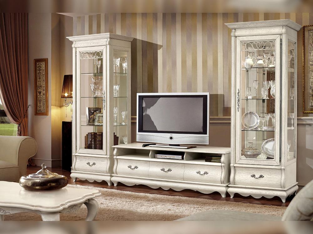 Наборы гостиных - Гостиная ОСКАР (белая эмаль + тёмная патина) 1(1) - Белорусская мебель