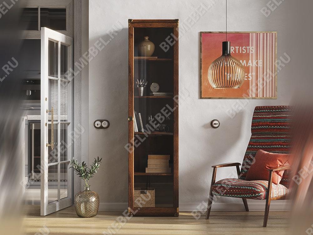 Шкафы с витриной - Витрина Индиана одностворчатая, Дуб Саттер(2) - Белорусская мебель