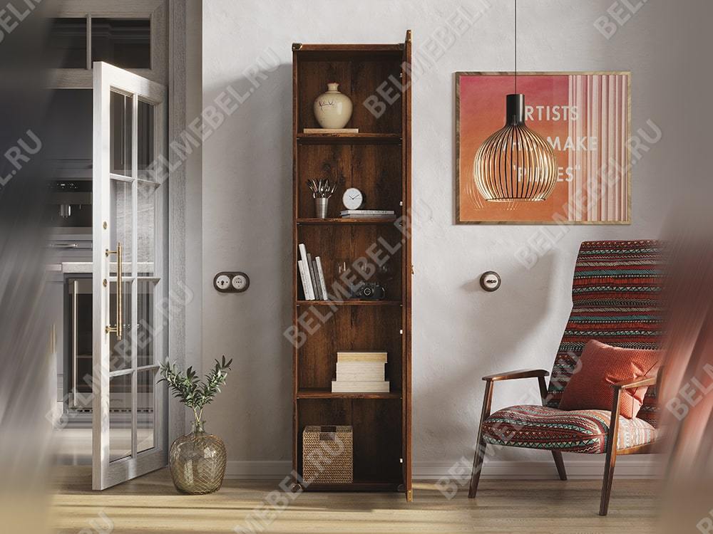 Шкафы с витриной - Витрина Индиана одностворчатая, Дуб Саттер(3) - Белорусская мебель