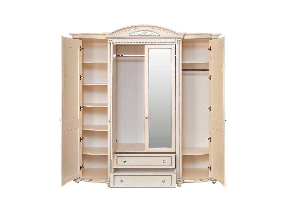 Шкафы для одежды - Шкаф для одежды ВАЛЕНСИЯ 4, Античная темпера с серебром(3) - Белорусская мебель