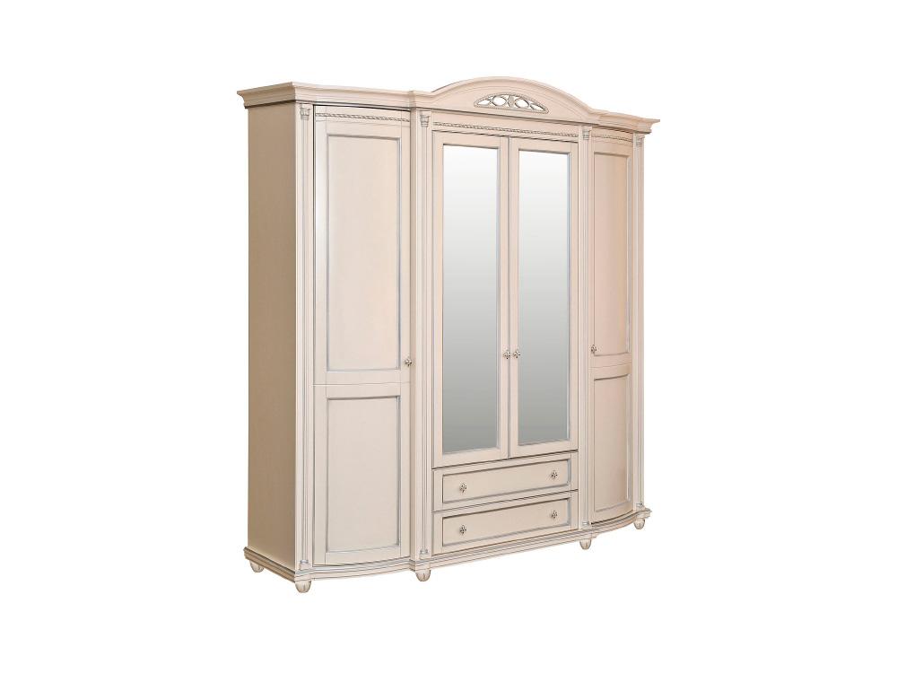 Шкафы для одежды - Шкаф для одежды ВАЛЕНСИЯ 4, Античная темпера с серебром(1) - Белорусская мебель