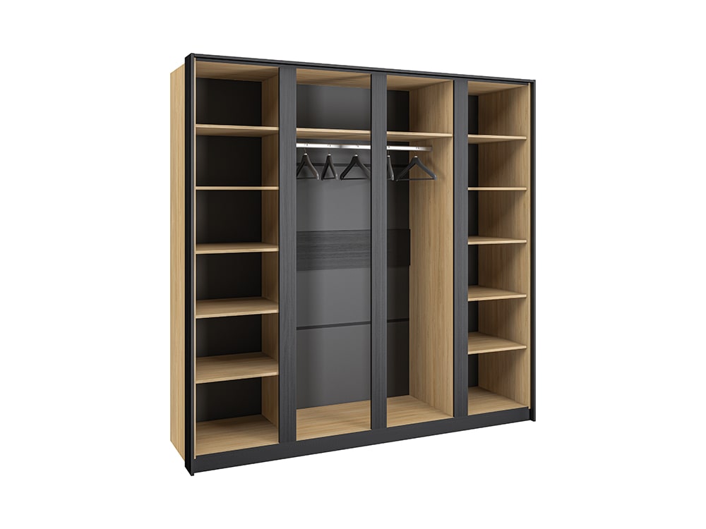 Шкафы для одежды - Шкаф для одежды СТЕНЛИ, Дуб Прованс + Чёрный (-04)(2) - Белорусская мебель