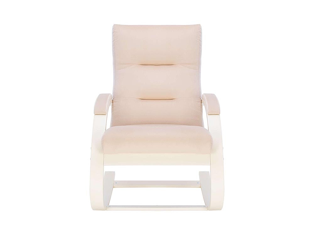 Кресла в гостиную - Кресло-качалка МИЛАНО, Слоновая кость + Велюр V18 бежевый(2) - Белорусская мебель