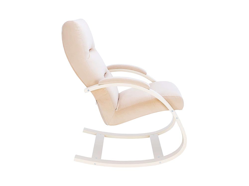 Кресла в гостиную - Кресло-качалка МИЛАНО, Слоновая кость + Велюр V18 бежевый(3) - Белорусская мебель