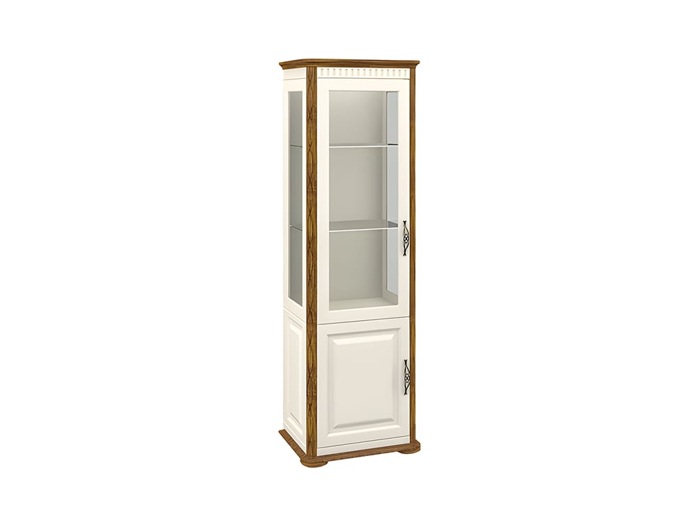 Шкафы с витриной - Шкаф комбинированный МАРСЕЛЬ, Крем + Дуб Кантри (-11)(1) - Белорусская мебель